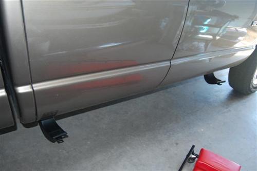 Running board plastic covers installed